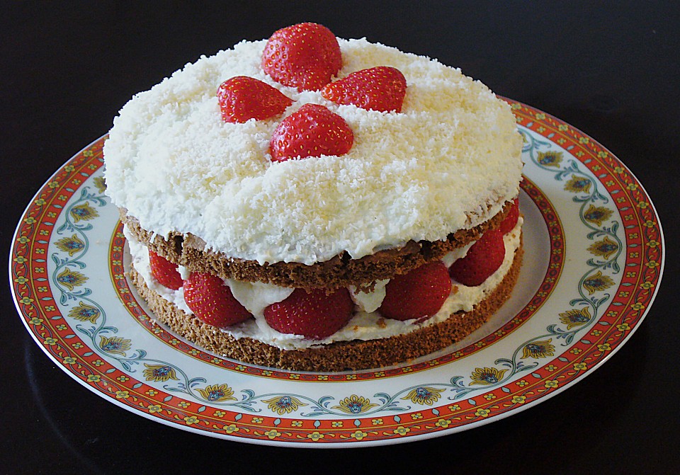 Erdbeer-Kokos-Torte – Einfache Rezepte